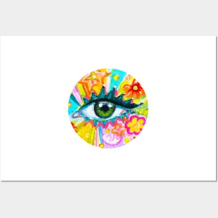 rainbow colourful eye doodle Posters and Art